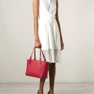 Tory Burch Med York Buckle Saffiano Leather